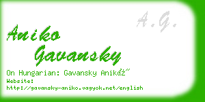 aniko gavansky business card